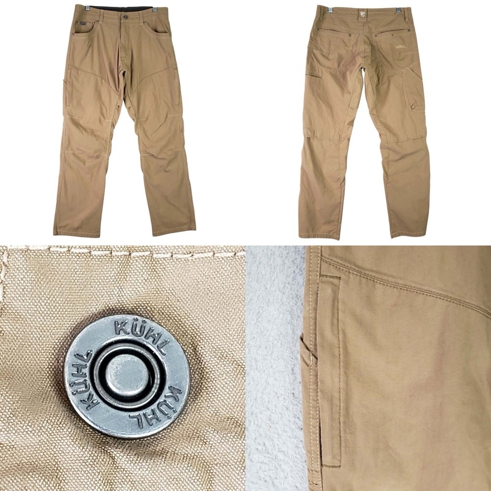 Kuhl Konfidant Air Pants Mens 32x30 Beige Vented Knee Hiking UPF 50 Lightweight